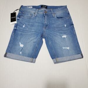 NWT JACK & JONES Intelligence skinny denim  Short in light blue size small
